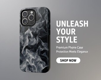 Schwarz-Weiß-Rauch Muster iPhone Hülle | Stoßfeste Hülle iPhone 11 12 13 14 15 16 17 / ProMax Air Pro Plus Mini XSMAX XS XR X