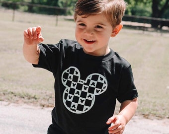 Checker Mouse Ears Clubhouse Shirt | Toddler T-Shirt | rad baby Tee | Baby Boy Outfit | Castle Kids Top | Graphic Unisex Tee | checkerboard