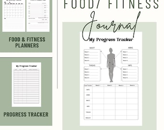 Food & Fitness Journal Bundle – Wellness Tracker (Digitaler Download)