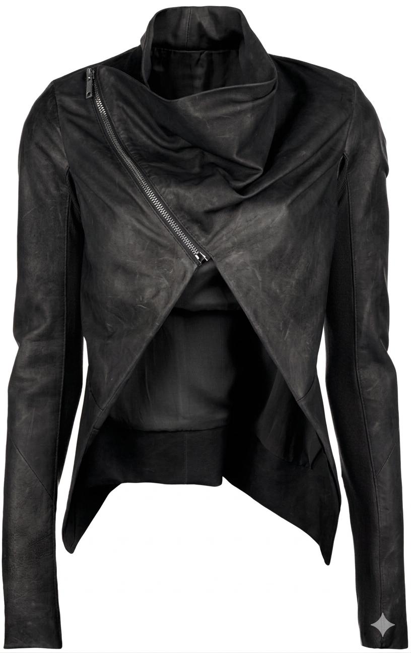 Asymmetrical Leather Jacket - Etsy