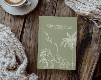 Personalized Journal for Boys, Custom Kids Notebook, Kids Journal, Gift for Nephew Birthday, Dinosaur Theme