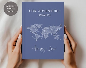 Personalized Travel Journal Adventure Book Custom Honeymoon Gift Bucket List Journal World Traveler Travel Gift
