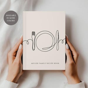Libro de recetas minimalista personalizado, cuaderno de cocina vacío, reliquia familiar para amantes de la cocina, libro de recetas en blanco para regalar
