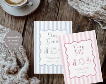 Birthday Letters Journal Daughter Son, Custom Birthday Letters Book Personalized Memory Keepsake Journal, Baby First Birthday Gift