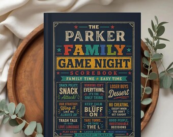 Personalized Family Game Night Score Book, Custom Board Game Journal, Family Game Night Memories