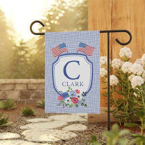 Fourth of July Monogram Garden Flag 4th Indepndence Day Decor