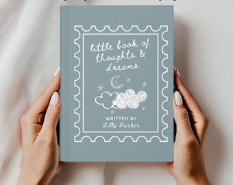 Personalized Journal For Girls Custom Kids Notebook Custom Name Journal Clouds and Stars Design