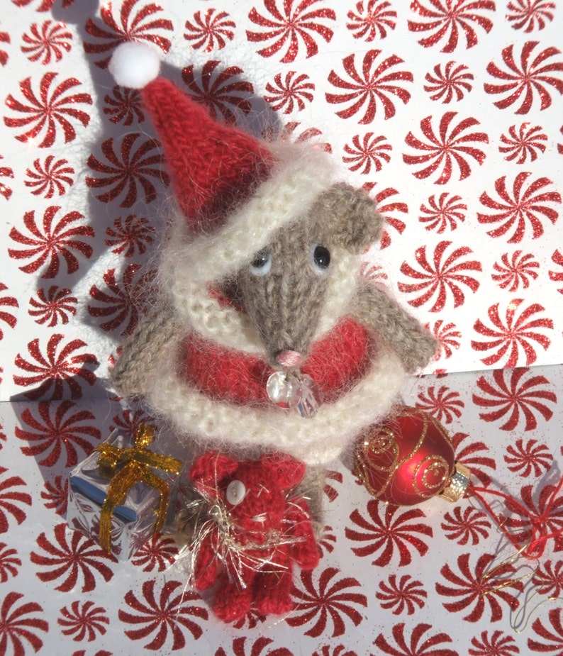 Christmas Mouse Knit Pattern Etsy New Zealand