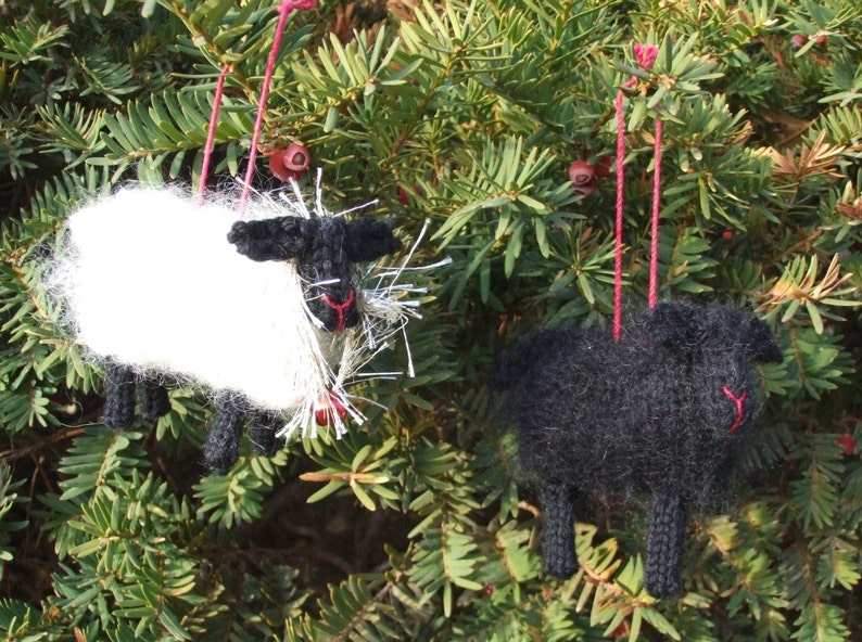 Christmas Sheep Knit Pattern Ornaments image 3