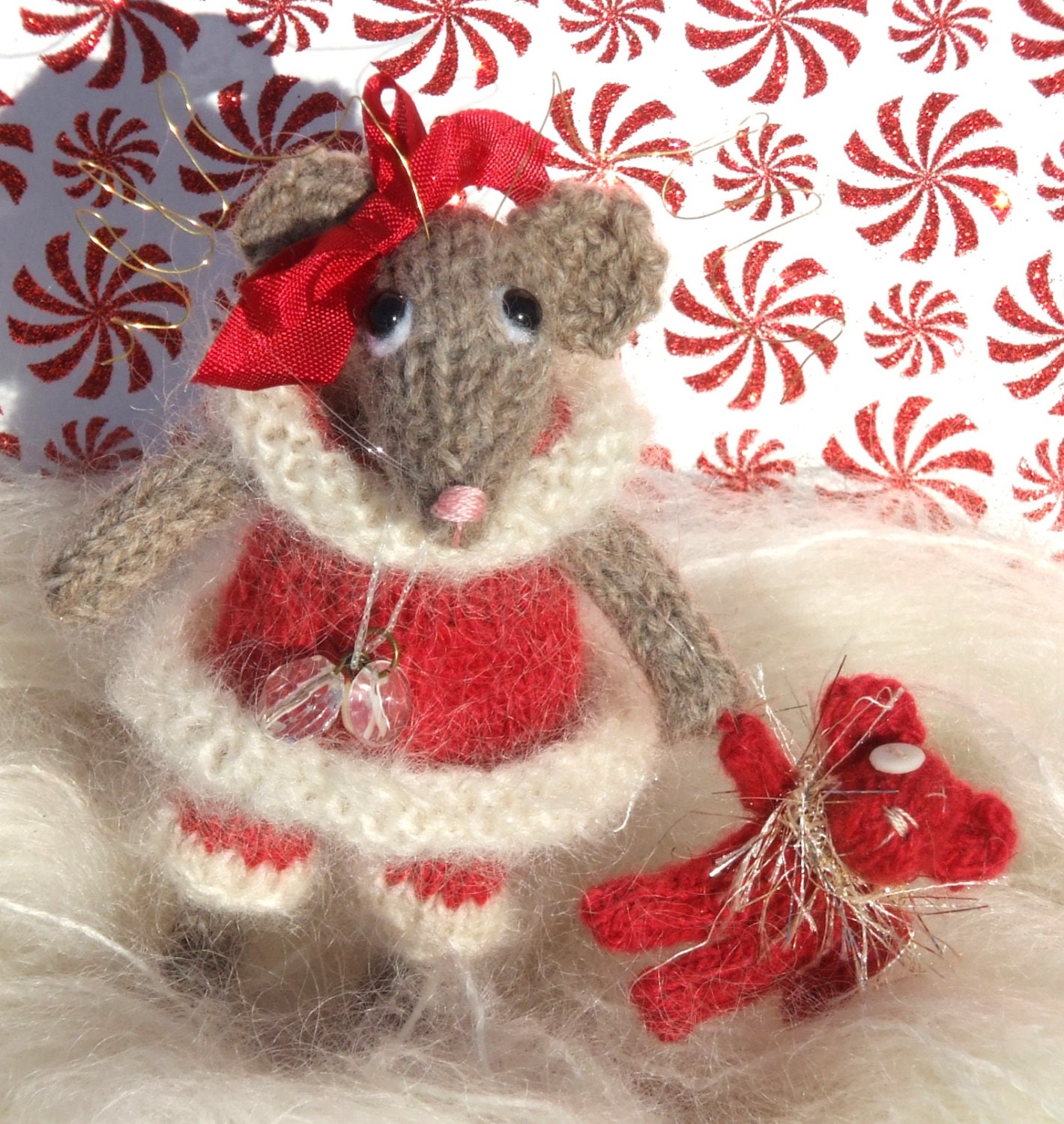 Christmas Mouse Knit Pattern Etsy New Zealand