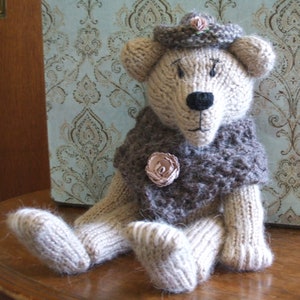 Knitted Bear Hat & Shawl Pattern BUY2Patterns, GET1FREE