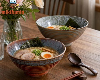 Handmade Ceramic Matcha Bowl – Kiln-Altered Ice-Cracked Glaze, Rustic Japanese Style Ramen, Soup, or Fruit Dish
