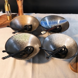 Japanese Ramen Bowls Set – Ceramic Soup Bowls, Traditional Pottery Serving Bowls, Wedding Kitchen Gift, Mother’s Day Gift