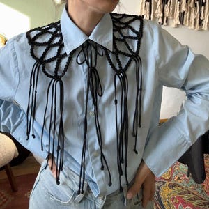 Macrame Detachable Collar Necklace,Statement  Accessory. layering accessories