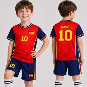 Personalized Spain Soccer Jersey for Men Women Youth Kid Uniform Shirt for Fans Player Custom Name Number  Soccer Jersey Shirt