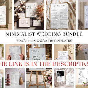 A modern minimalist wedding invitation suite designed with clean elegance, featuring a refined photo layout and coordinated invite set bundle. This digital download includes a details card with QR code RSVP, offering a seamless guest experience. Delivered as a fully editable DIY Canva template, this printable wedding stationery ensures a polished, modern elegant invite suite with instant download convenience.