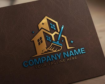 Modern Office Cleaning Logo Design | Premad Janitorial Service Logo
