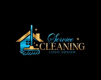 Cleaning Service Logo | Premade Home Logo Design | Maid, Janitorial & Housekeeping Branding