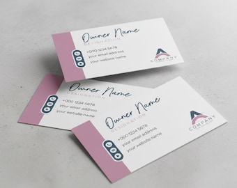 Editable Business Card Template | Elegant Minimalist Double Sided Card Design | Instant Download