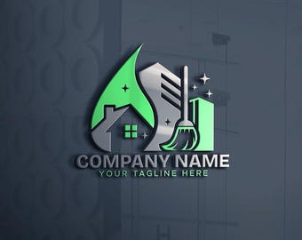 Eco Cleaning Service Logo Design, Instant Download & Fully Editable Logo