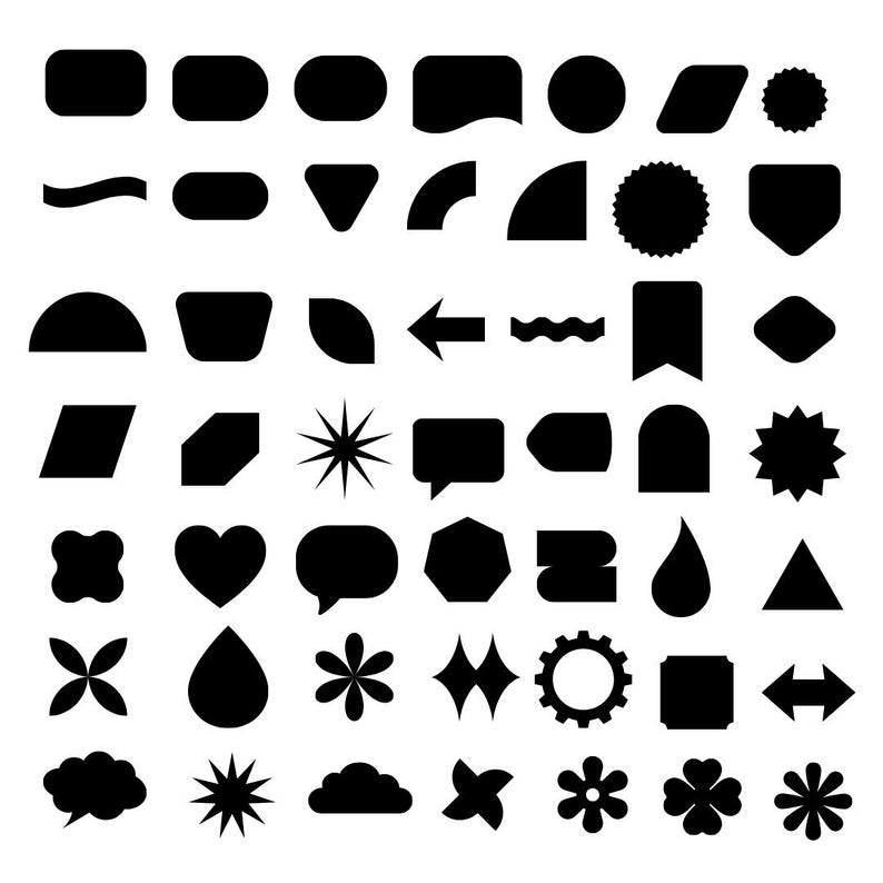 Editable Shape Varieties Editable Shapes SVG Vector Pack for Digital and Print Use - Etsy Canada