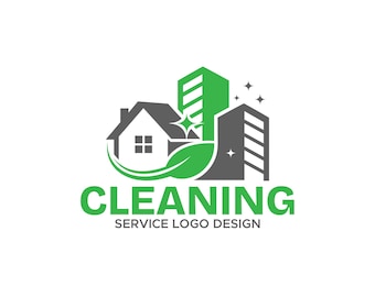 Logo-ontwerp Eco Cleaning Services | Huishoudelijke dienst en huishoudster | Residentieel en commercieel merk | Direct downloaden