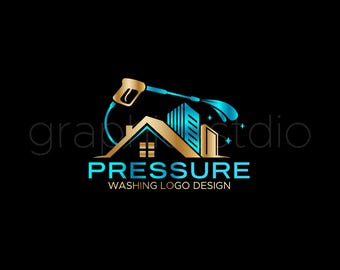 Premade pressure Washing Logo, Power Wash Service Branding, Cleaning Company Logo Design
