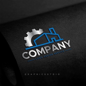 Industrial Factory Logo | Manufacturing Brand Identity | Engineering Business Emblem | Premade AI Vector Design