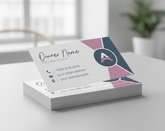 Modern Business Card Template | Elegant Minimal Double Sided Card | Printable & Editable Design