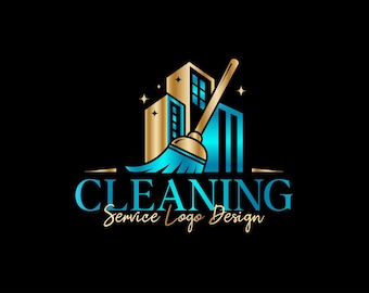 Custom Cleaning Service Logo, Modern Premade Commercial Cleaning  Business Branding