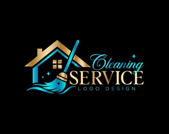 Modern Housekeeping & Cleaning Service Logo, Janitorial Business Branding