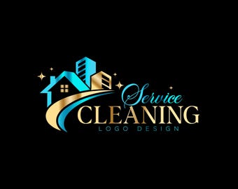 Modern Cleaning Service Logo, Residential & Commercial Branding