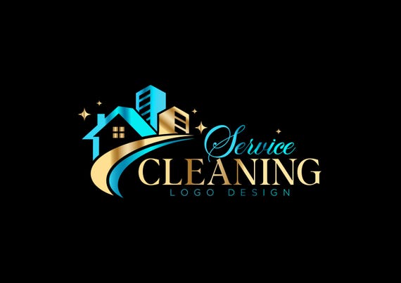 Modern Cleaning Service Logo, Residential & Commercial Branding