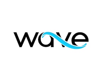 Text based water wave logo design - Typography - Wordmark - Lettermark