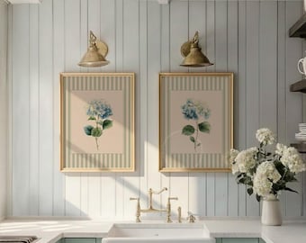 Vintage Floral Printable Set Antique Botanical Wall Decor Digital Download French-Country Home Artwork Collection