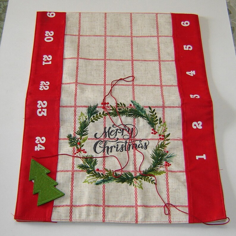 CHRISTMAS ADVENT CALENDAR Table Runner 13 X 35 Etsy