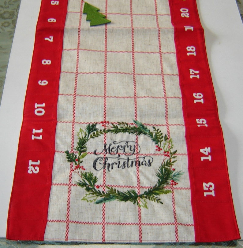 CHRISTMAS ADVENT CALENDAR Table Runner 13 X 35 Etsy