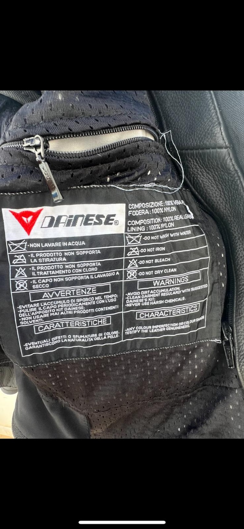 Dainese leather motorcycle jacket, size 44 (S) image 10