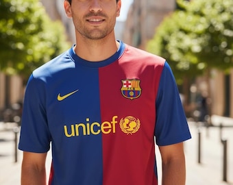 Vintage FC Barcelona football shirt, size XL, children's