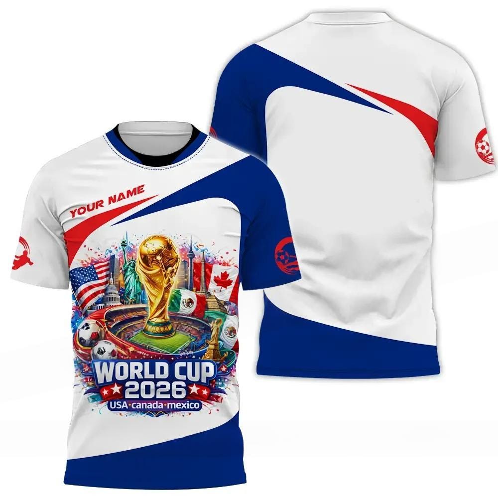 Discover Customized Name Sport T Shirt 3D All Over Print Shirt, Custom FIFA World Cup 2026 3D Shirt