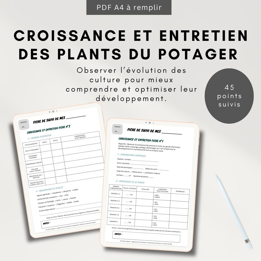 Vegetable Garden Tracking Sheet to Document the Growth and Care of Your ...