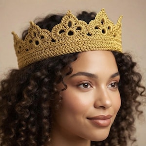 Crochet Crown Headband Pattern | Royal Tiara Pattern PDF | Easy DIY Photo Prop with Video Tutorial | Crochet Queen Headband Pattern