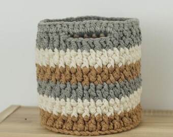 Crochet Cottage Basket Pattern | Rustic Tote with Video (PDF)