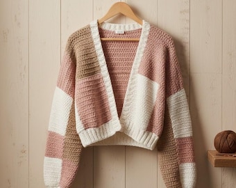 Patchwork Crochet Cardigan Pattern PDF | Oversized Granny Square Video Tutorial | Beginner Friendly Crochet Sweater Pattern