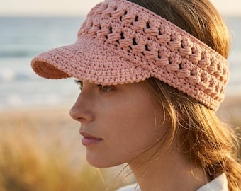 Crochet Visor Cap Pattern | Braided Sun Hat Headband Pattern | Beginner Crochet Sun Hat PDF + Video Tutorial | DIY Boho Wide Brim Summer Cap