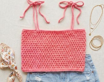 Crochet Alpine Crop Top Pattern | Crochet Textured Bralette Pattern  | Easy Summer Boho Top Pattern | Top Pattern PDF | Custom Fit Sizes