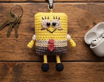 SpongeBob Crochet Amigurumi Pattern | Crochet Keychain Tutorial | Beginner Amigurumi PDF Pattern | Easy Crochet Toy Pattern with Video Guide