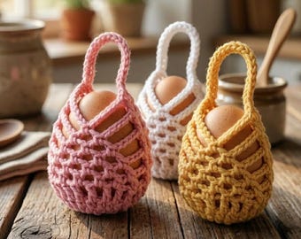 Crochet Easter Egg Cozy Pattern | Easter Egg Holder PDF | Beginner Amigurumi Basket Pattern | Crochet Easter Decor Tutorial with Video