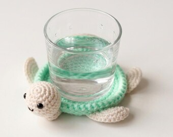 Crochet Turtle Coaster Pattern | Flipping Coaster Amigurumi Pattern | Easy Crochet Coaster Pattern with Video Tutorial | DIY Crochet Pattern