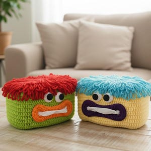 Monster Tissue Box Cover Crochet Pattern | Big Mouth Amigurumi Tutorial (PDF with Video Guide)